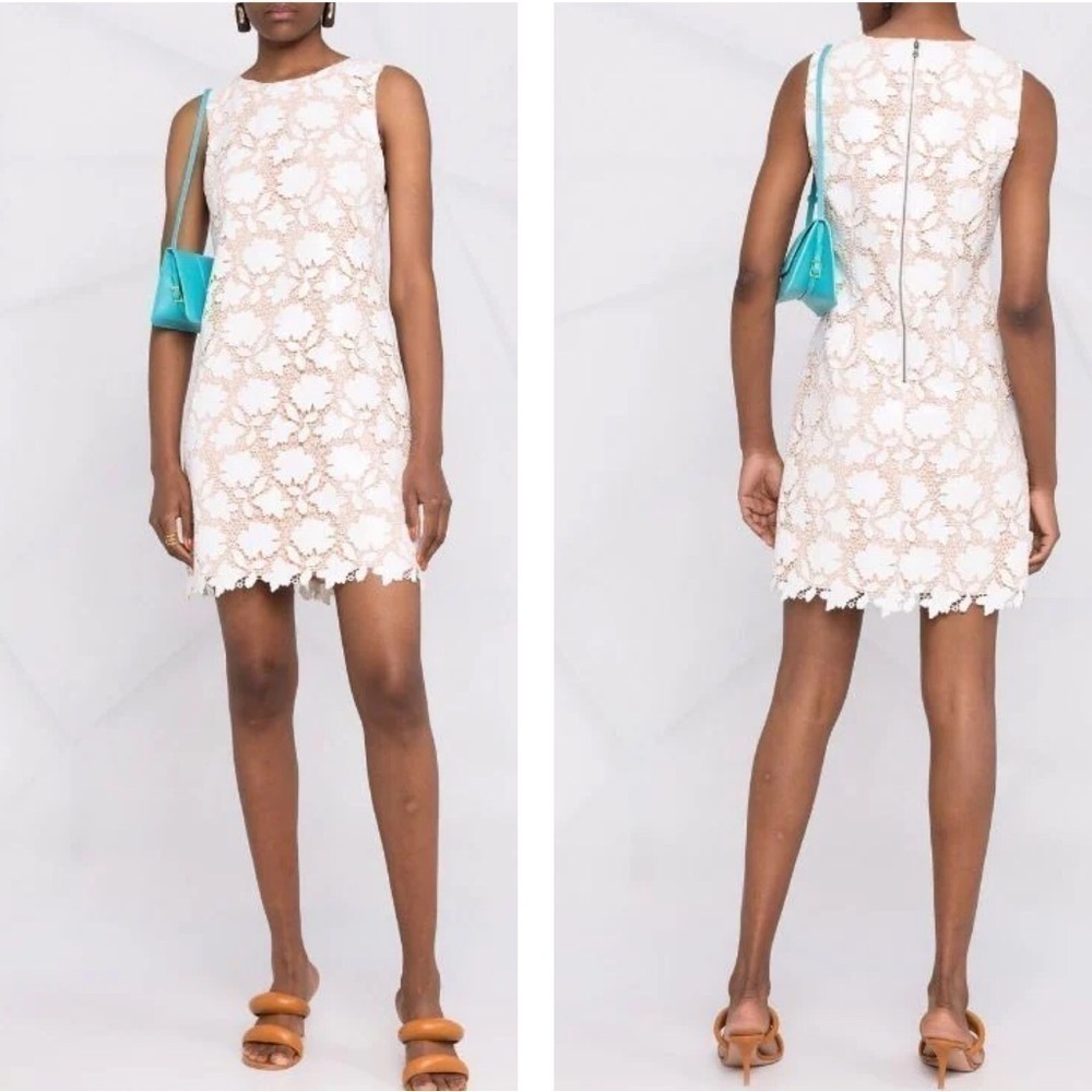 Alice + Olivia Clyde Dress Cream Nude 14